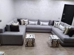 Salon Marocain Moderne Gris